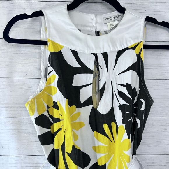 Grifflin Paris Keyhole Front & Back Unique Bubble Hemline Floral Satin Sash 💗 - Picture 3 of 8